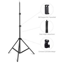 MeeA 82 Inch Extendable Tripod with Mobile Phone Clip Mount, Camera Tripod, Compatible with Most Cell Phones, DSLRs, Digital Cameras for Selfie and Live Video(82 inch)