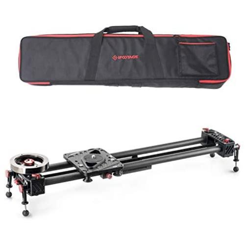 IFOOTAGE 31" Carbon Fiber Camera Slider Track Video Stabilizer Rail 6 Bearings Professional DSLR Camera DV Video Camcorder Film Photography, Load up to 15.5 pounds - Shark Slider S1(S1S)
