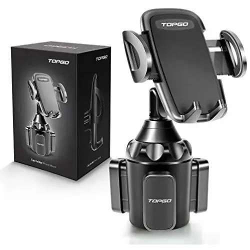 [Upgraded] Car Cup Holder Phone Mount Adjustable Automobile Cup Holder Smart Phone Cradle Car Mount for iPhone 11 Pro/XR/XS Max/X/8/7 Plus/6s/Samsung S10+/Note 9/S8 Plus/S7 Edge(Black)