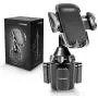 [Upgraded] Car Cup Holder Phone Mount Adjustable Automobile Cup Holder Smart Phone Cradle Car Mount for iPhone 11 Pro/XR/XS Max/X/8/7 Plus/6s/Samsung S10+/Note 9/S8 Plus/S7 Edge(Black)