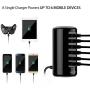 USB Charger, Multi USB Wall Charger : Jelly Comb Universal 6-Port Desktop USB Charging Station with Smart Identification for Phones, Tablets, Bluetooth Speakers and More (All Black)