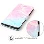 iPhone 6S Wallet Case,iPhone 6S Case,6S Case,iPhone 6 Case,JanCalm Pattern Premium PU Leather [Card/Cash Slots] Stand Flip Cover for iPhone 6/6S (4.7 inch) + Crystal Pen (Pink/Sky Blue)