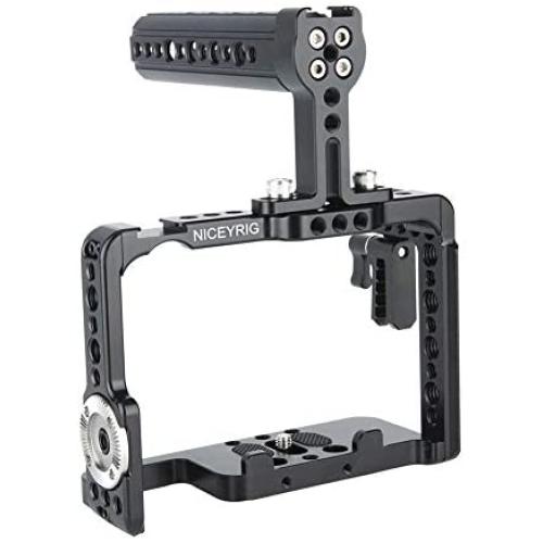 NICEYRIG Camera Cage Kit for Sony A7RIII/ A7III/ A7RII/ A7SII/ A7II/ A9 II, with Cheese Top Handle and HDMI Cable Lock - 190