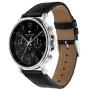 Tommy Hilfiger Mens Stainless Steel Quartz Watch with Leather Strap, Black, 22 (Model: 1710381)