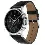 Tommy Hilfiger Mens Stainless Steel Quartz Watch with Leather Strap, Black, 22 (Model: 1710381)