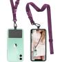 Phone Lanyard Universal Crossbody Cell Phone Lanyards Multifuctional Nylon Patch Adjustable Shoulder Neck Strap Compatible with Most Smartphones (Purple)