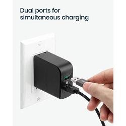 USB Charger, RAMPOW Quick Charge 3.0 39W Dual Port USB Wall Charger with Foldable Plug, Fast Charger Compatible with iPhone 11/Xs/XS Max/XR/X/8, iPad, Samsung, HTC, LG and More