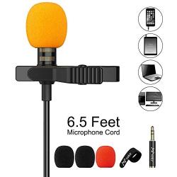 PoP voice Upgraded Lavalier Lapel Microphone, Omnidirectional Condenser Mic for Apple iPhone iPad Mac Android Smartphones, Youtube, Interview, Studio, Video, Recording,Noise Cancelling Mic