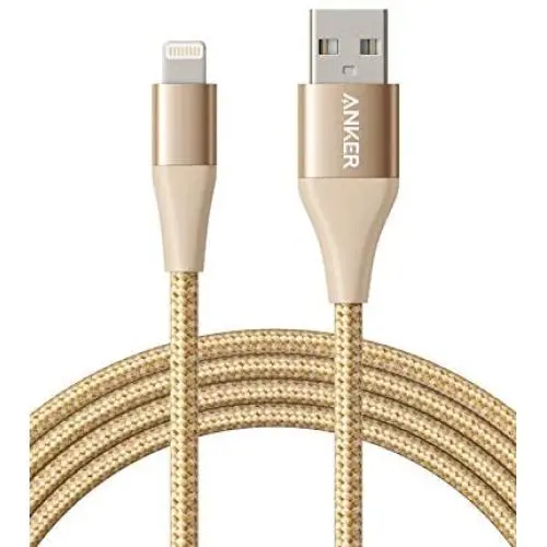 Anker Powerline+ II Lightning Cable (6ft), MFi Certified for Flawless Compatibility with iPhone X/8/8 Plus/7/7 Plus/6/6 Plus/5/5S and More(Gold)