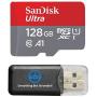 128GB SanDisk Ultra UHS-I Class 10 80mb/s MicroSDXC Memory Card works with  Samsung Galaxy S8, S8 Plus, S8 Note, S7, S7 Edge, S5 Active, S4 Cell Phones with Everything but Stromboli Memory Card Reader