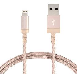 AmazonBasics Nylon Braided Lightning to USB A Cable, MFi Certified Apple iPhone Charger, Gold, 3-Foot