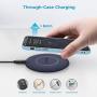 LETSCOM Wireless Charger,Qi-Certified 15W Fast Wireless Charging Pad with QC3.0 AC Adapter,Compatible with iPhone 11/11 Pro/XS Max/XR/XS/X/8/8+/Airpods,Galaxy Note 10/Note 10+/S10/S10+/S9/S8