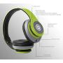 iJoy Matte Finish Premium Rechargeable Wireless Headphones Bluetooth Over Ear Headphones Foldable Headset with Mic (SRG-Lime)