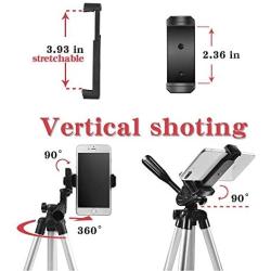 Tripod 40" Aluminum Portable Light Weight Traveler Tripod + Universal Smartphone Holder Mount with Carrying Case for Phone 11 7/7 Plus,6/6s 8/8plus,XR Xs Max 3-Way Floor Stand