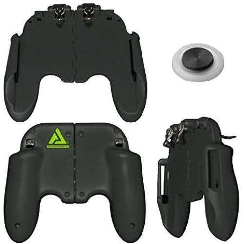 Mobile Game Controller PUBG Mobile Controller Gamepad with Joystick Mobile Trigger for 4-7 Inch Mobile Phones (Black/Lime)