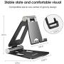 Cell Phone Stand, licheers Portable Multi-Angle Smartphone Holder for Desk Compatible with Nintendo Switch, Phone 11 Pro Xs Max Xr X 8 7 6 6s Plus and 4-7 Inch Devices (Black)