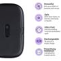 Homedics UV-Clean Phone Sanitizer | Faster Than Any UV Sanitizer On The Market | Kills Up to 99.9% of Bacteria & Viruses at The DNA Level | Mercury and Chemical Free (Black)