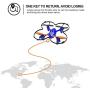SKYKING F035 Mini Drone with 480p Camera for Kids, RC Quadcopter Pocket Beginners Drone with 2.4 GHz 4CH 6-Axis Gyro/Altitude Hold/3D Flips/One-Key Return/Headless Mode (Blue)
