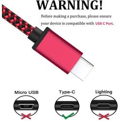 USB Type C Cable 3A Fast Charging USB C Charger 4Pack [2+3+5+6FT] Type C Phone Charger Fast Charging Cord for Samsung Galaxy S10/S9/S8/Note 9/8/A20/A21/A20e/A10e/A50/A51/A71/S20/S10e,LG Stylo 4/5,Moto