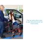 NOVA Medical Products Lightweight Transport Chair with Removable & Flip Up Arms for Easy Transfer, Anti-Tippers Included, Red, 19"