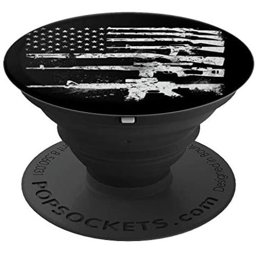 USA Flag Guns Weapons Rifles 2A Amendment Fathers Day Gift PopSockets Grip and Stand for Phones and Tablets