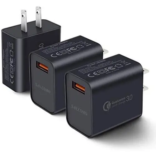 [3-Pack] Quick Charge 3.0 Wall Charger,18W QC 3.0 USB Wall Charger Adapter Fast Charging Block Compatible Wireless Charger Compatible with Samsung Galaxy S10 S9 S8 Plus S7 S6 Edge Note 9, LG, Kindle