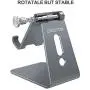 Adjustable Cell Phone Stand, OMOTON Desktop Cell Phone Stand Tablet Stand, Advanced 4mm Thickness Aluminum Stand Holder for Mobile Phone and Tablet (Up to 10.1 inch) … (Grey)