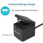 Artman Hero 8/7/6 1500mAh Replacement Batteries(2-Pack) and 3-Channel LED USB Storage Charger Compatible with GoPro Hero 8 Black,Hero 7 Black,Hero 6 Black(Fully Compatible with Original)