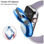Henva Compatible with Apple Watch Case 42mm Series 3, Series 2, Series 1, Overall Protective Case Ultrathin TPU Cover for iWatch Case 42mm Series 3 2 1, 3 Pack, Blue, Clear, Red