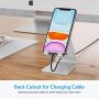 Cell Phone Stand Adjustable, OMOTON Aluminum Desktop Phone Holder Cradle Dock Compatible with All Smartphone iPhone 11 Pro Max Xs Xr X 8 7 6 6s Plus 5 5s 5c, Silver