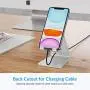 Cell Phone Stand Adjustable, OMOTON Aluminum Desktop Phone Holder Cradle Dock Compatible with All Smartphone iPhone 11 Pro Max Xs Xr X 8 7 6 6s Plus 5 5s 5c, Silver