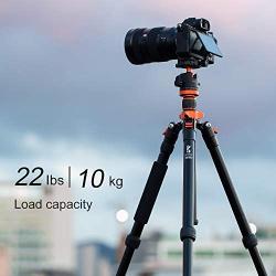 K&F Concept TM2515M1 67 inch Compact Lightweight Aluminum Travel Tripod 10kg/22lbs Load Capacity,with Monopod 360° Panorama Ball Head Compatible with DSLR Camera