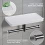 CRO DECOR Double Roll Toilet Paper Holder with Shelf, Bathroom Tissue Paper Roll Holder with Mobile Phone Storage 2 Rolls, White