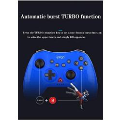 ipega-PG-SW020 Wireless Gamepad Controller with Vibrating six-axis Function for N-Switch /PS3 Galaxy S10/S10+ Galaxy S20 S20+5G LG Oppo VIVO MI Android Smartphone Tablet (Win 7 and Above) Blue