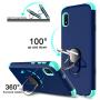 lovpec Galaxy A10e Case with Soft TPU Screen Protector, Ring Magnetic Holder Kickstand Shockproof Protective Phone Cover Case for Samsung Galaxy A10e 5.8 inches (Navy)