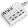 USB Charger Station MANTO 50W 8-Port Fast Cell Phone Desktop Charging Dock with 5ft Power Cord for Multi Devices - White USB Charger Station MANTO 50W 8-Port Fast Cell Phone Desktop Charging Dock with 5ft Power Cord for Multi Devices - White