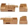 Pezin & Hulin Bamboo Charging Station, Multiple Devices Organizer for Phones,Tablet, Office Desktop Wooden Docking Stations (Include 5 x Charger Cable), Storage Box Stand for Pen, Key, Remote