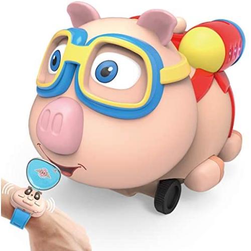 Mostop Electronic Pet Piggy 2.4G RC Toys Intelligent Interactive Pig with Spray, Sound and Light for Preschool Children Boys Girls Toddlers