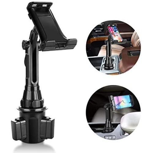 Sunjoyco Upgraded Car Cup Holder Phone Mount Universal Adjustable Automobile Cup Holder Smart Phone Cradle Compatible with iPhone 11 Pro XS Max XR X 8 7 6 6s Plus Samsung Galaxy S10 S10E S9 S9+ S8 S7