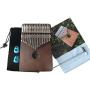 17 Keys Kalimba Thumb Piano with Study Instruction and Tune Hammer, Portable Mbira Sanza Okoume Wood Body, Gift for Kids Adult Beginners Professional