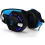 Gaming Headset with Mic for PC,PS4,Xbox One,Over-ear Headphones with Volume Control LED Light Cool Style Stereo,Noise Reduction for Laptops,Smartphone,Computer (Black & Blue)
