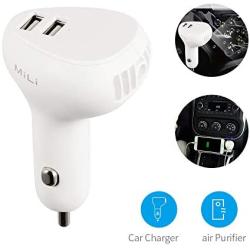 MiLi Car Charger, car air Purifier Fast Charger,Dual USB, Type C, PD 3.0, PD 3.0, Compatible with Phone XS/MAX/XR/X/8/7/6/Plus, Pad Air 2/Mini 3, Note 9/Galaxy S10/S9/S8, Note 10/9/8