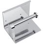 Yosoo Stainless Steel Toilet Paper Roll Holder with Shelf Multifunctional Self-Installed Wall Mounted with Mobile Phone Holder Stand