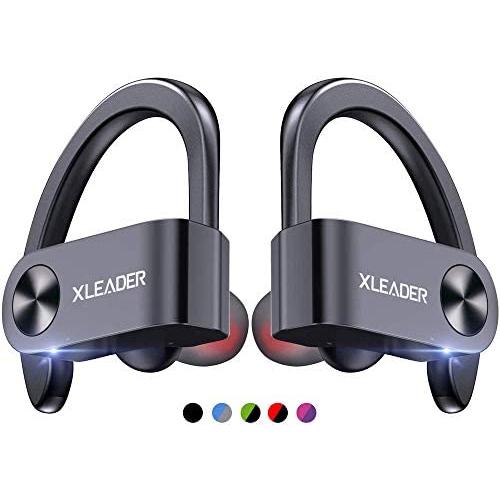 XLEADER SoundAngel Sports 3 (3 Gen) True Wireless Earbuds, Bluetooth 5.1 Headphone in Ear with Charging Case, IPX7 Waterproof TWS Earphones Premium 3D Bass Headphones for Sports Running Workout Black