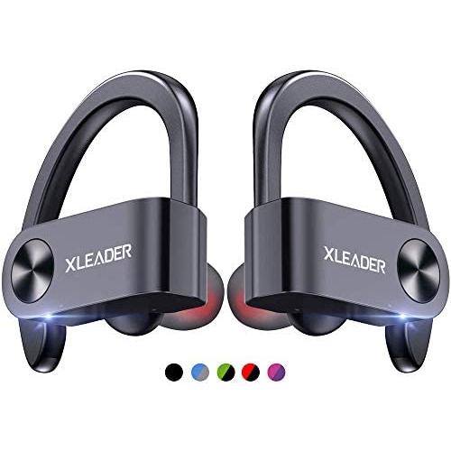 XLEADER SoundAngel Sports 3 (3 Gen) True Wireless Earbuds, Bluetooth 5.1 Headphone in Ear with Charging Case, IPX7 Waterproof TWS Earphones Premium 3D Bass Headphones for Sports Running Workout Black