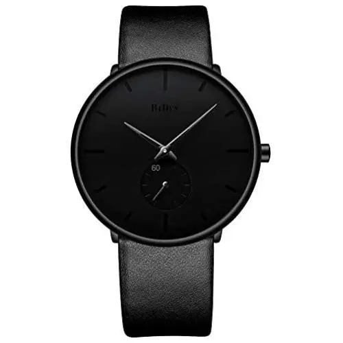 Mens Watches Minimalist Ultra Thin Waterproof Fashion Dressy Wrist Watch for Men Business Casual Luxury Quartz Analog Watch