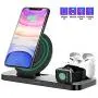 Wireless Charger Stand 3 in 1, Upgraded Wireless Charger Station for Apple Watch 1/2/3/4/5 AirPods iPhone 11/11pro/11pro Max/X/XS/XR/XS Max/8/8 Plus, Charging Dock Station for Other Qi-Enable Phone