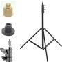Universal 7 Foot Tripod Aluminum Compact Photography Light Stand with 1/4&quot, 3/8&quot & 5/8&quot Thread Used with Reflectors, Soft Boxes, Lights, Umbrellas, Backgrounds, DSLR Stabilizer - Mounts & Mic Mount