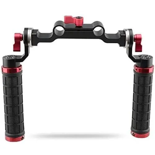 CAMVATE 15mm Rod & Soft Rubber Grip Shoulder Mount Rig with Rosette Standard Accessory for DSLR(Red,M6 Thread,31.8 mm) CAMVATE 15mm Rod & Soft Rubber Grip Shoulder Mount Rig with Rosette Standard Accessory for DSLR(Red,M6 Thread,31.8 mm)
