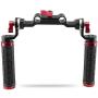 CAMVATE 15mm Rod & Soft Rubber Grip Shoulder Mount Rig with Rosette Standard Accessory for DSLR(Red,M6 Thread,31.8 mm)
